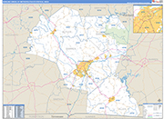 Bowling Green Metro Area Wall Map Basic Style